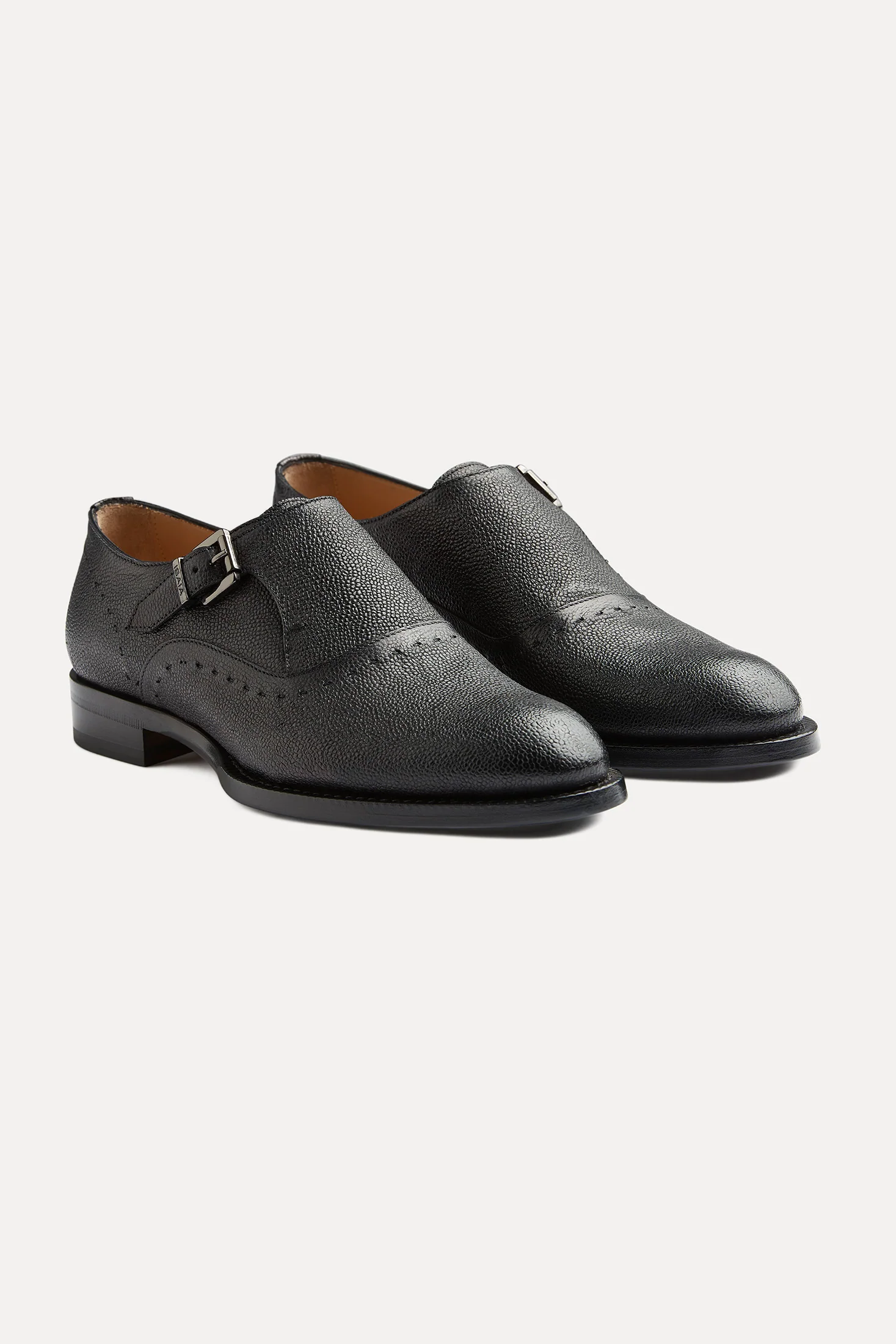 AMF Pebble Leather Single Monk Strap - Image 2