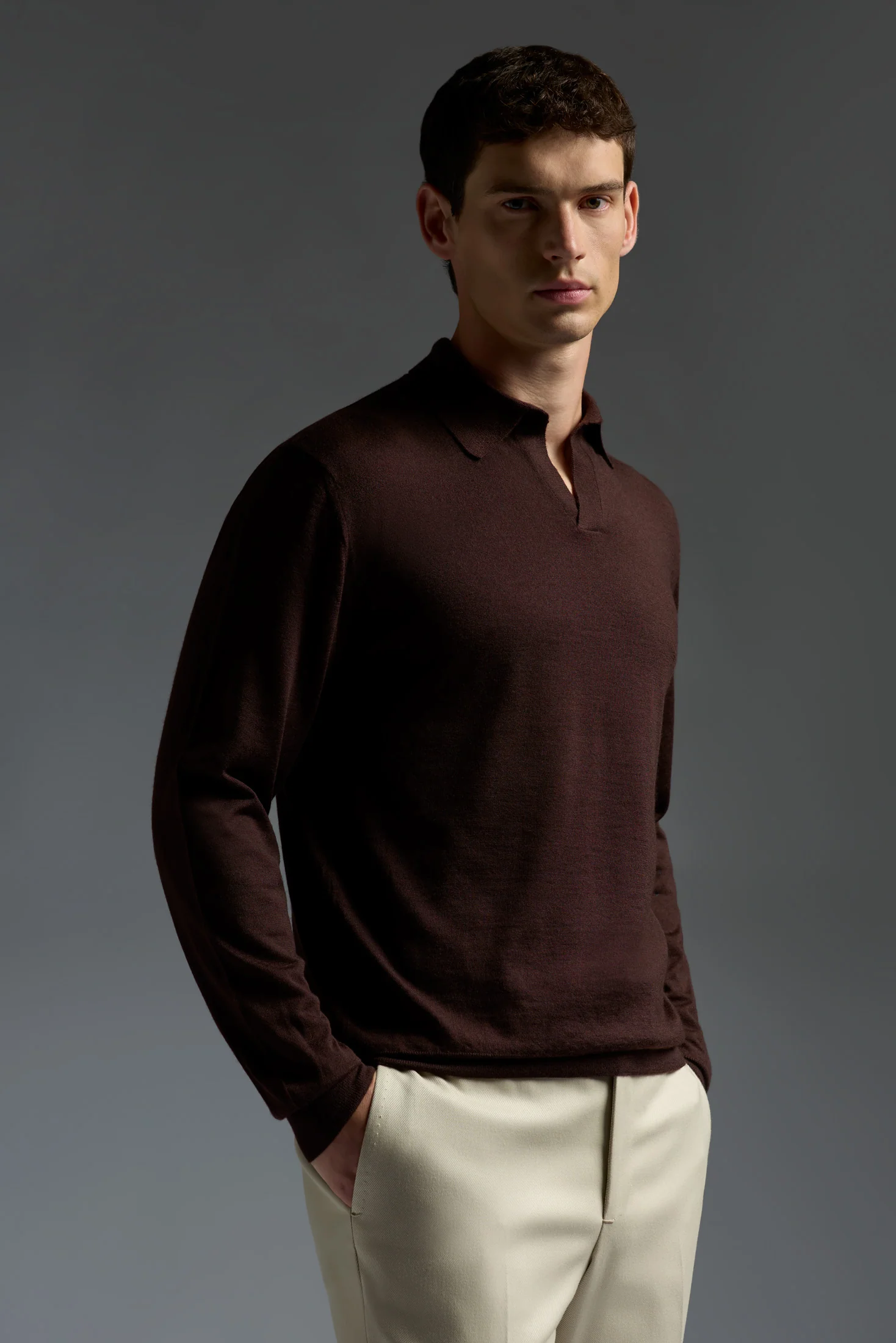 Polo long sleeve open collar yp002