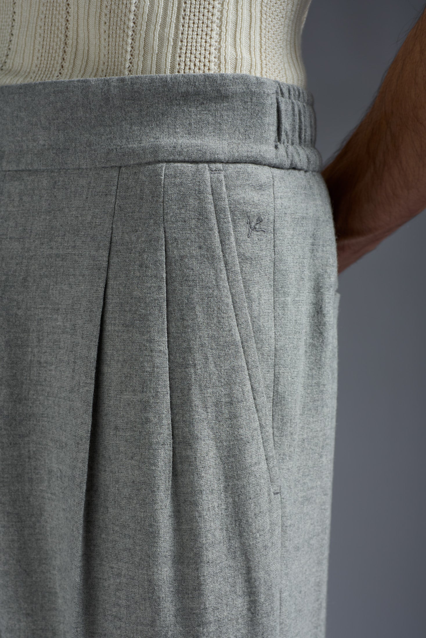 Double Pleat Comfort Pant Solid - Image 3