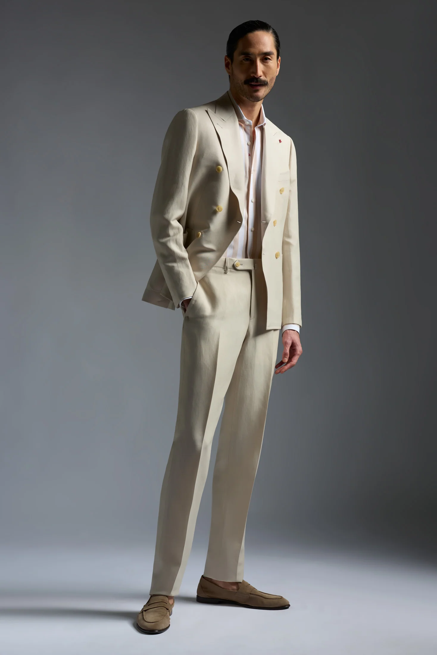 Superlight Wool and Linen Sanità Tailored Pants