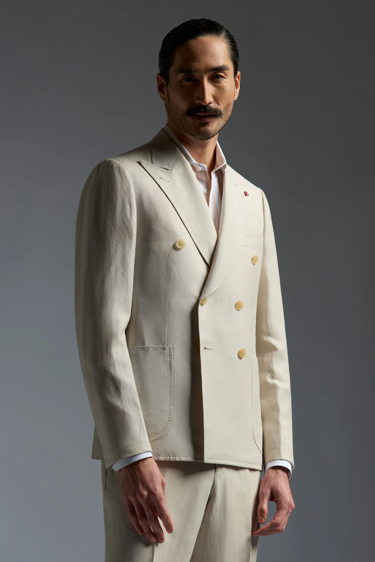 Wool and Linen Capri  Double Breasted Blazer