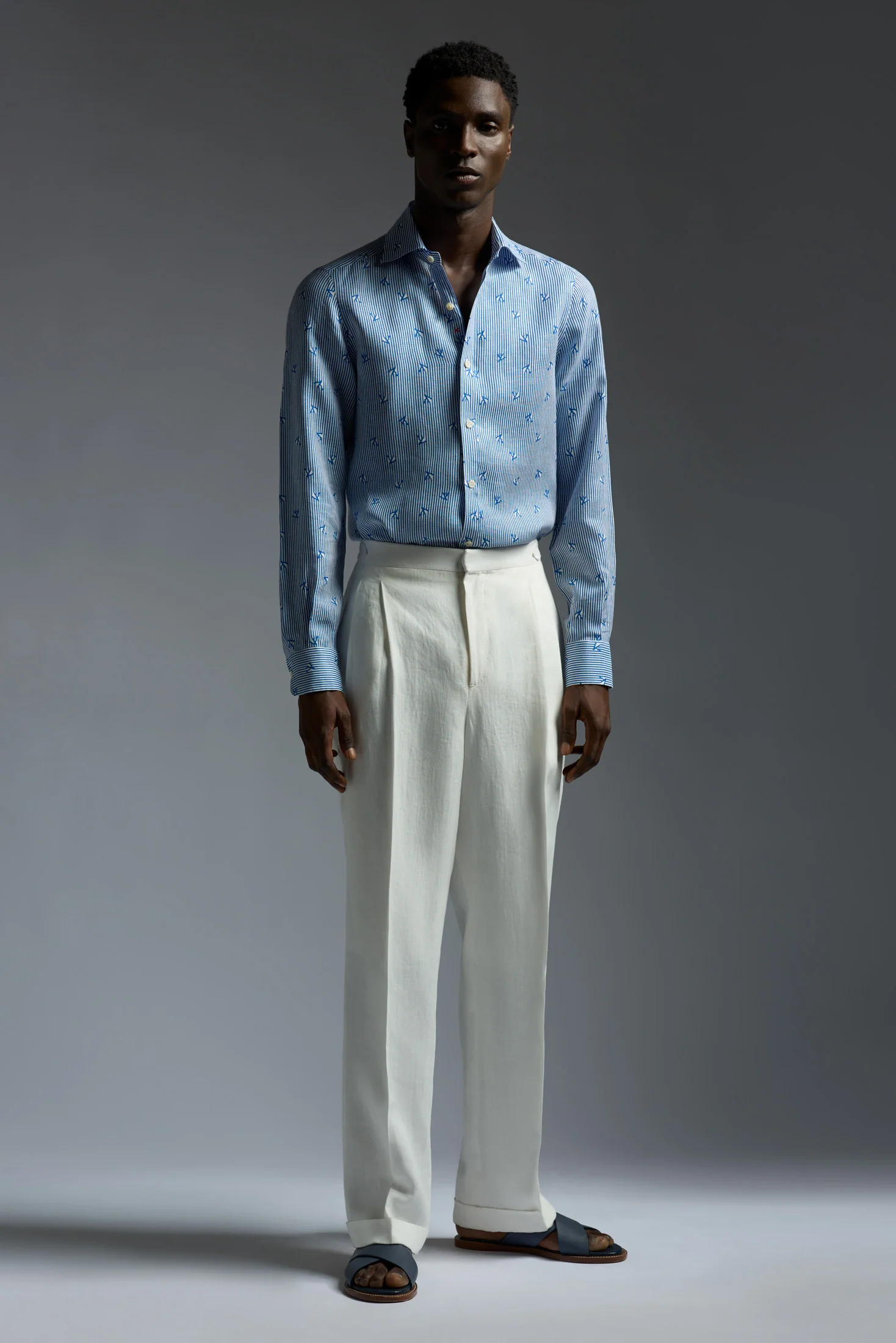 Coral Printed Superlinen Shirt - Image 7