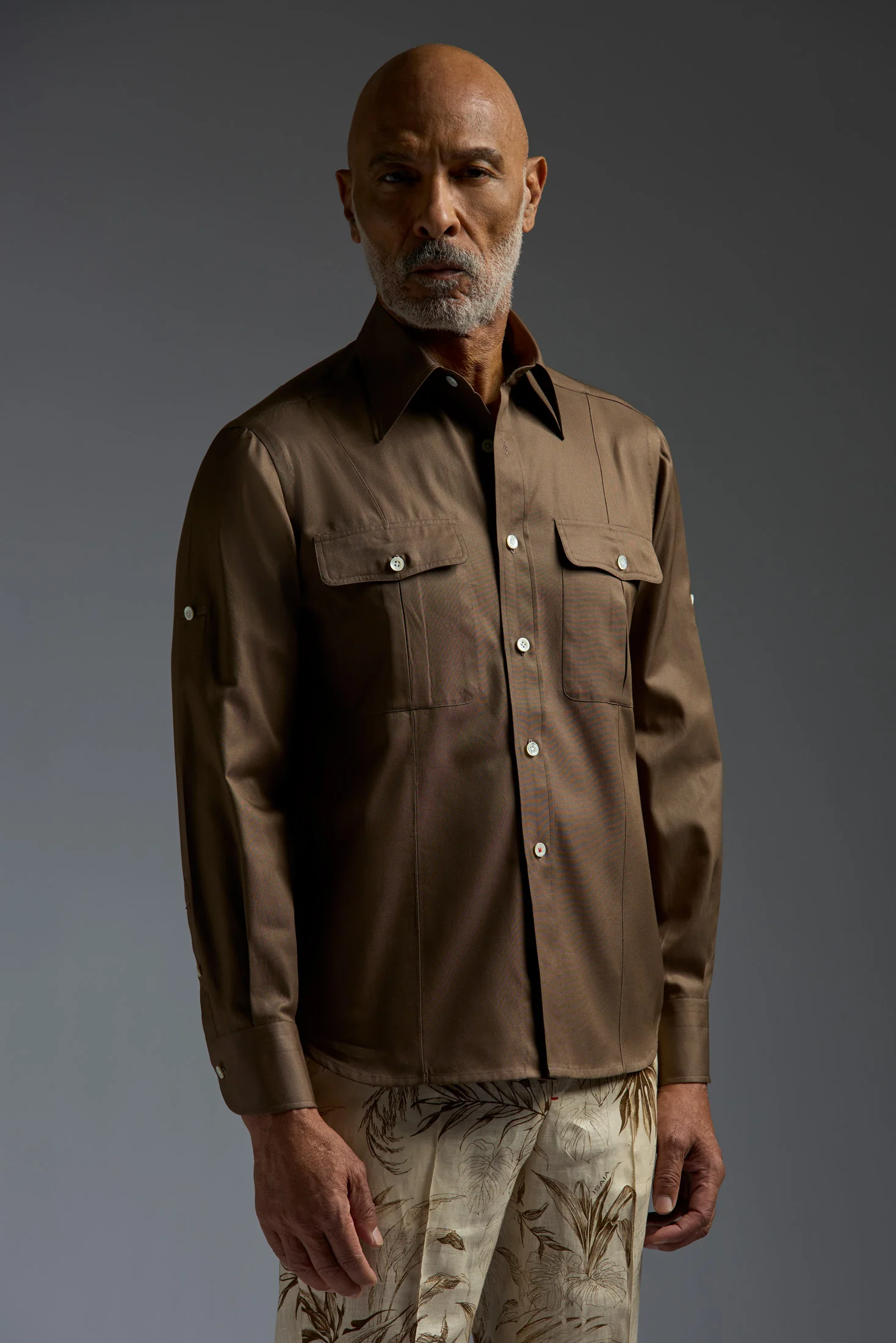Cotton Gabardine Tailored Shirt