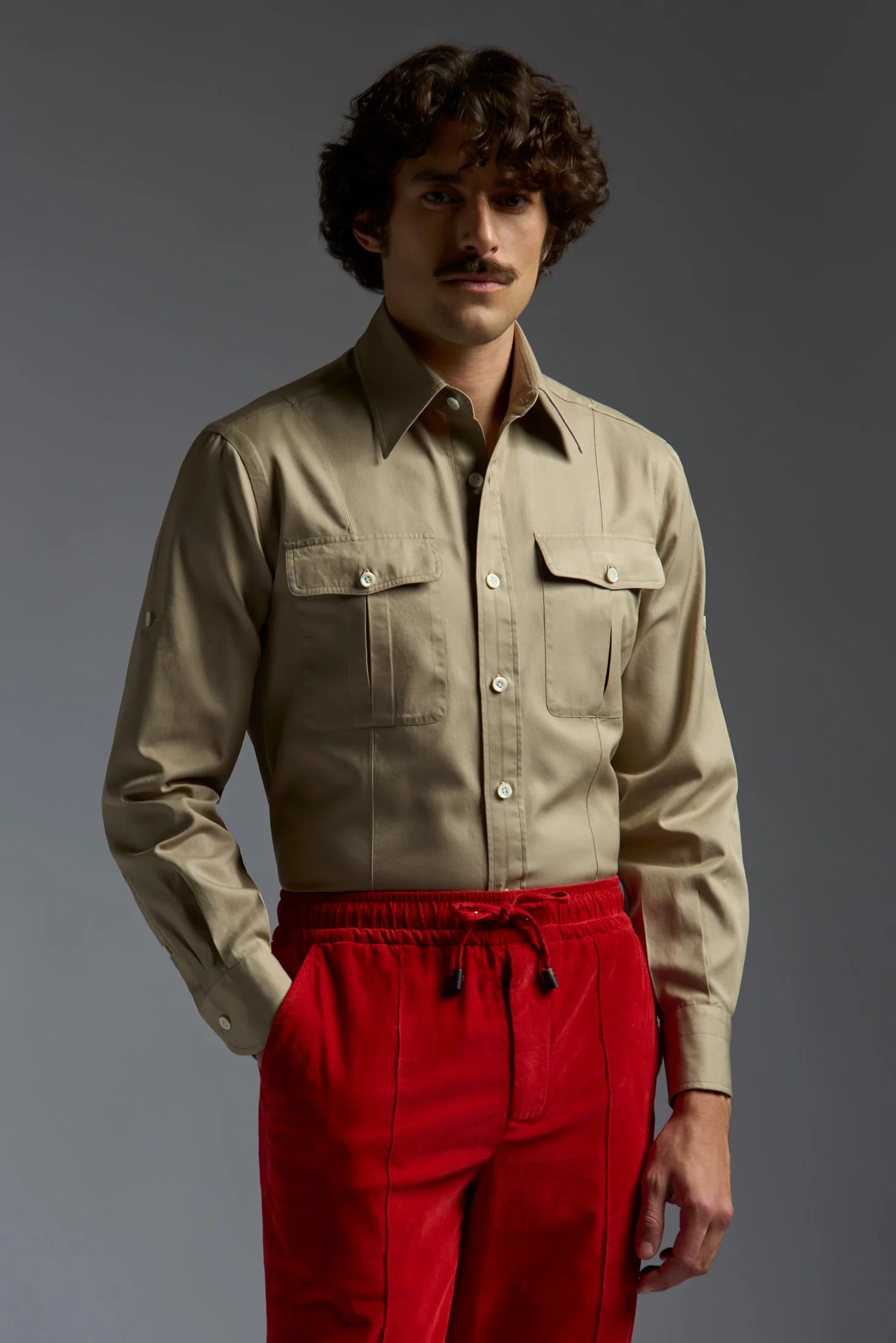 Cotton Gabardine Tailored Shirt - Image 11