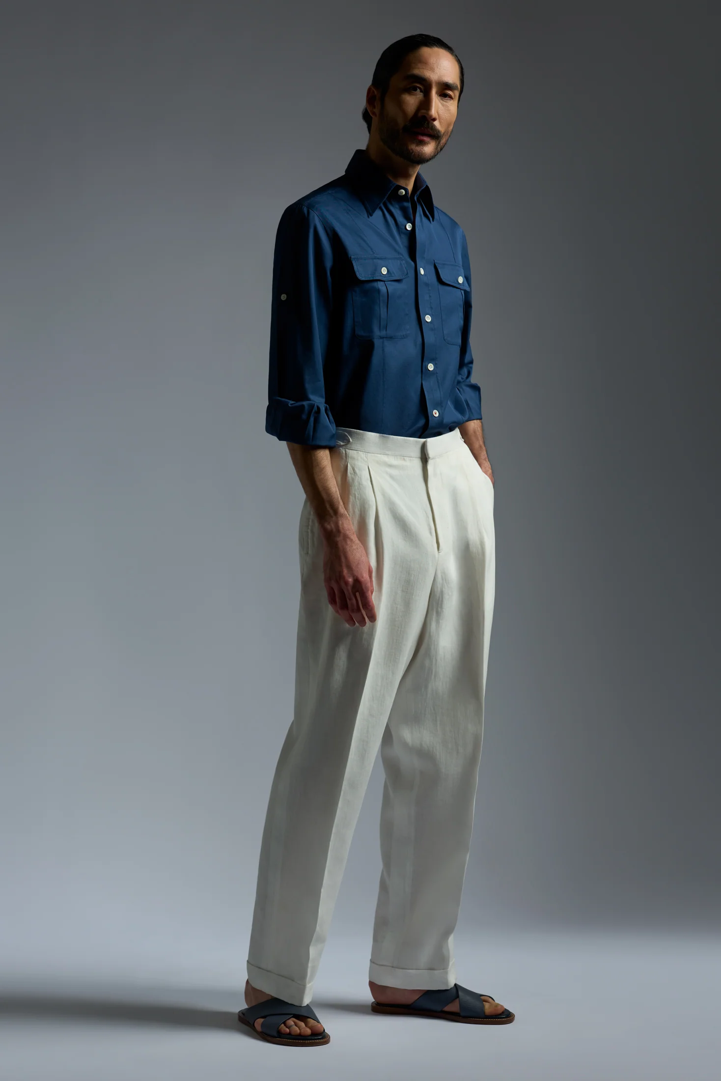 Cotton Gabardine Tailored Shirt - Image 22