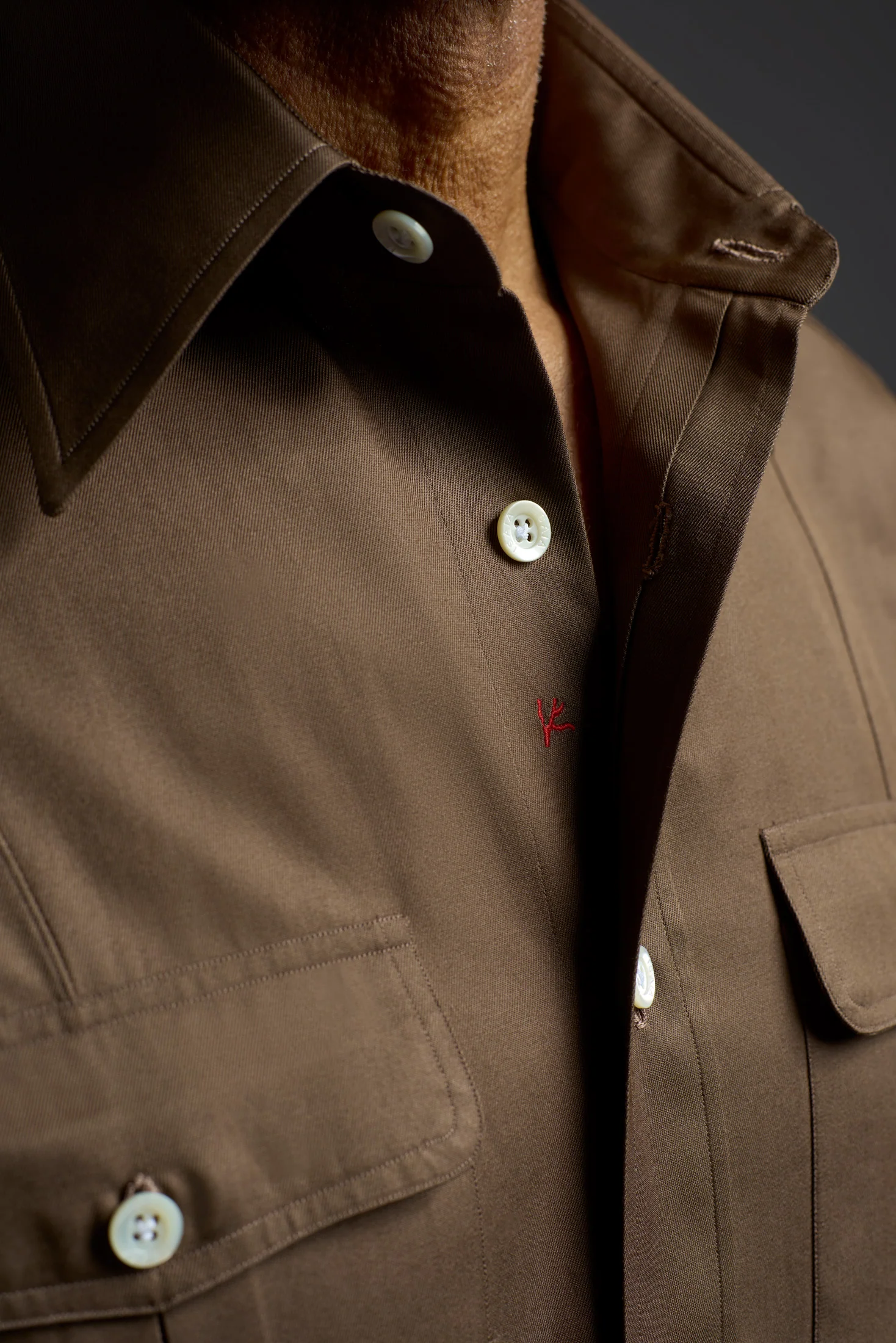Cotton Gabardine Tailored Shirt - Image 3