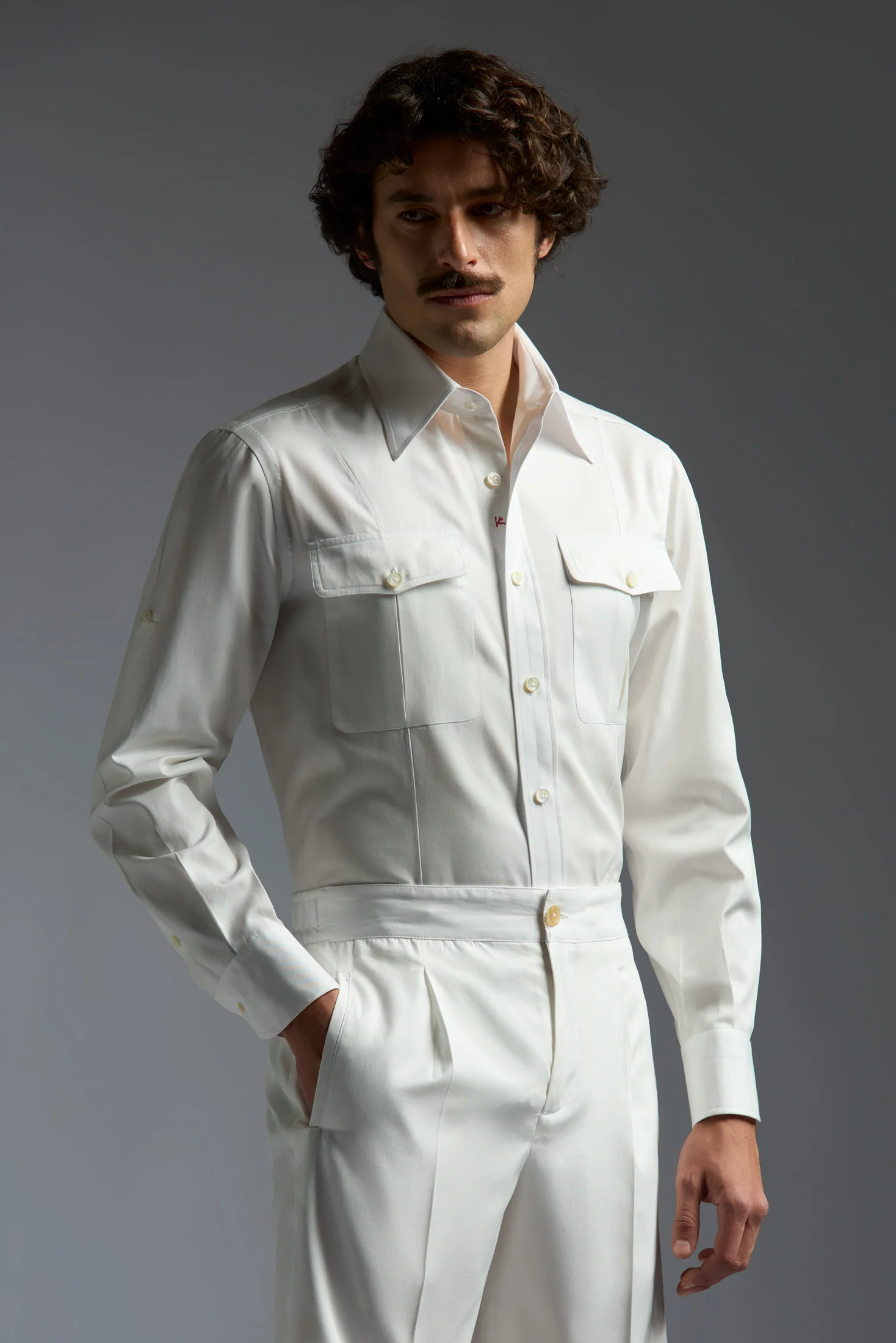 Cotton Gabardine Tailored Shirt - Image 6