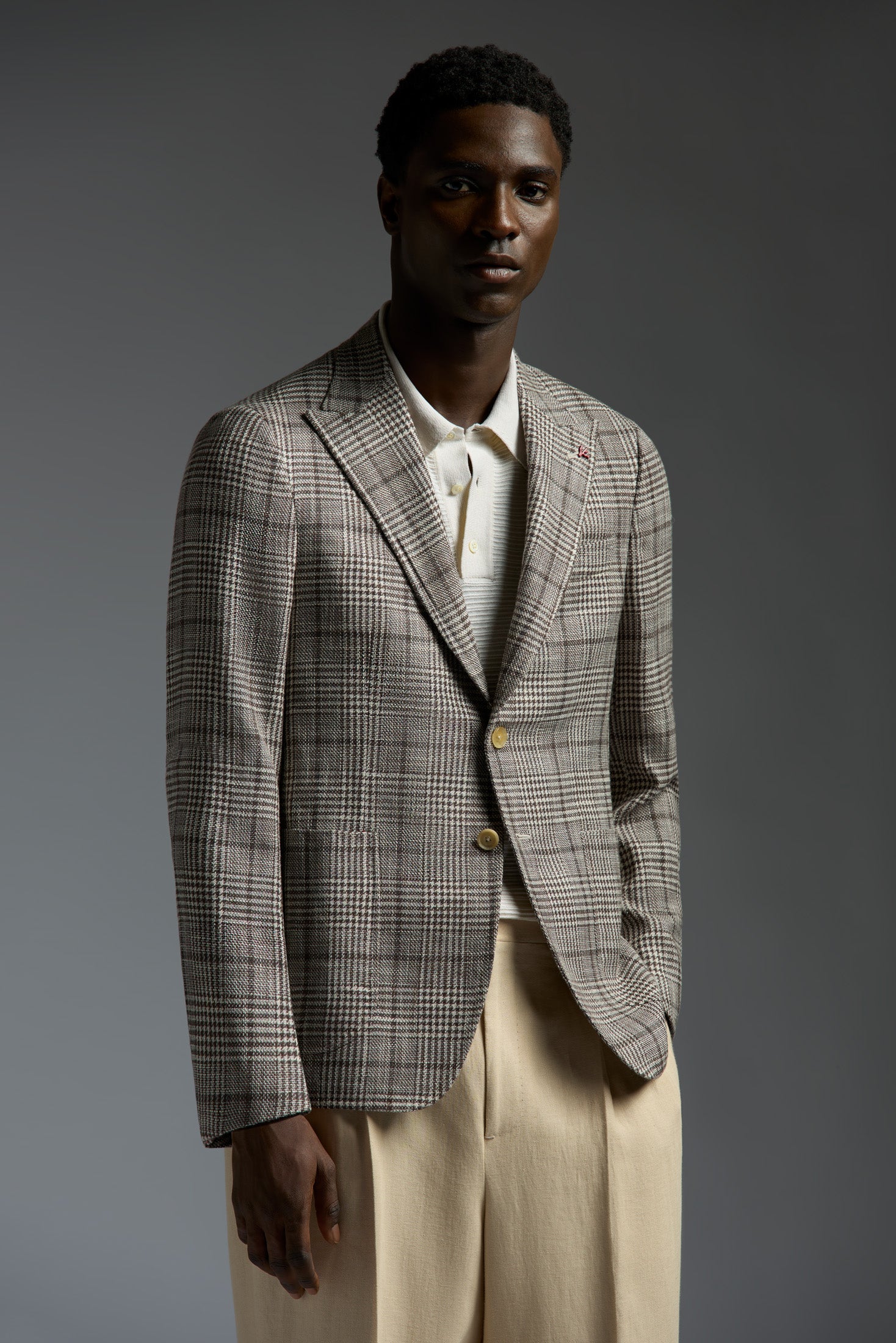 Flamed Wool Cotton Silk and Linen Capri Blazer