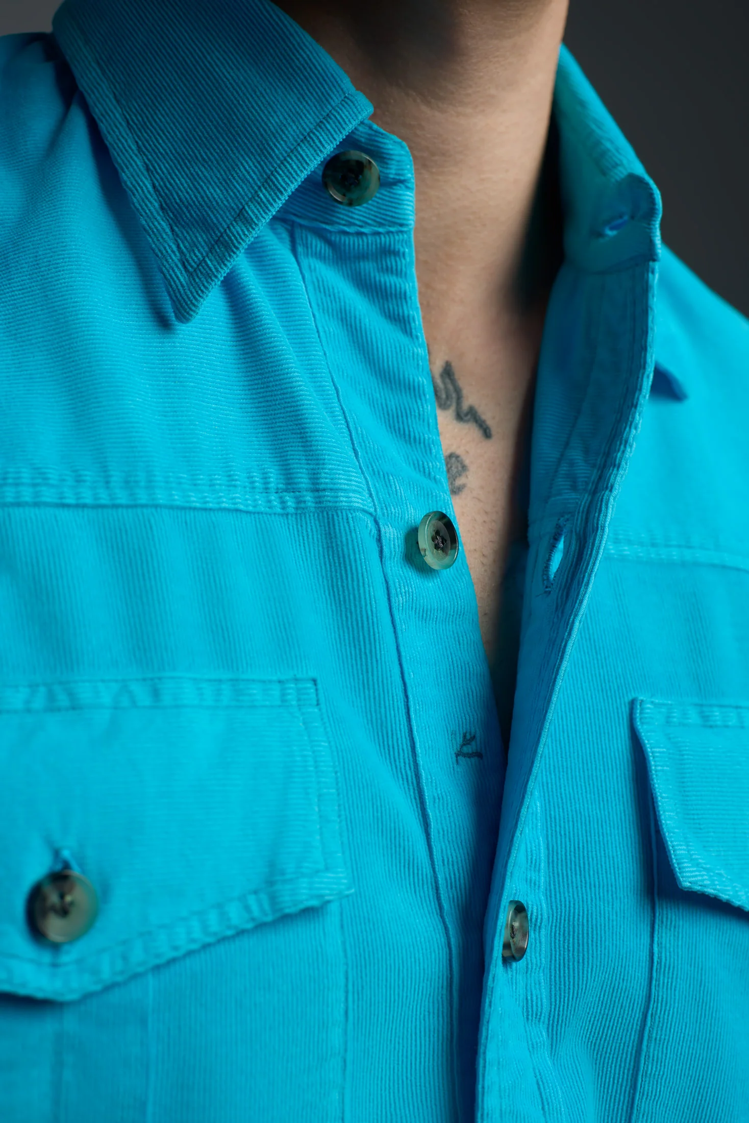 Garment Dyed Cotton Corduroy Comfort Long Sleeves Two Pockets Shirt - Image 14