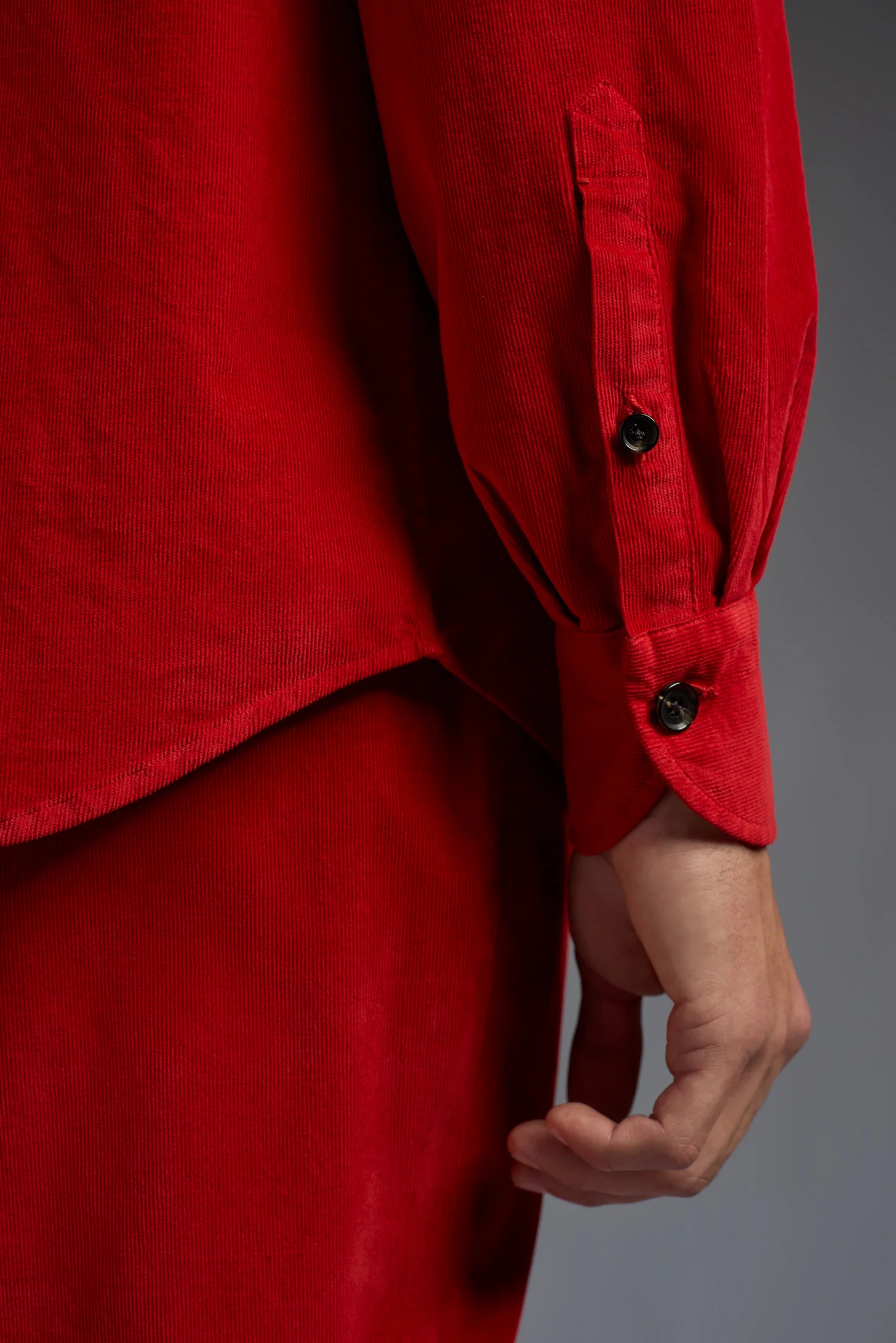 Garment Dyed Cotton Corduroy Comfort Long Sleeves Two Pockets Shirt - Image 4