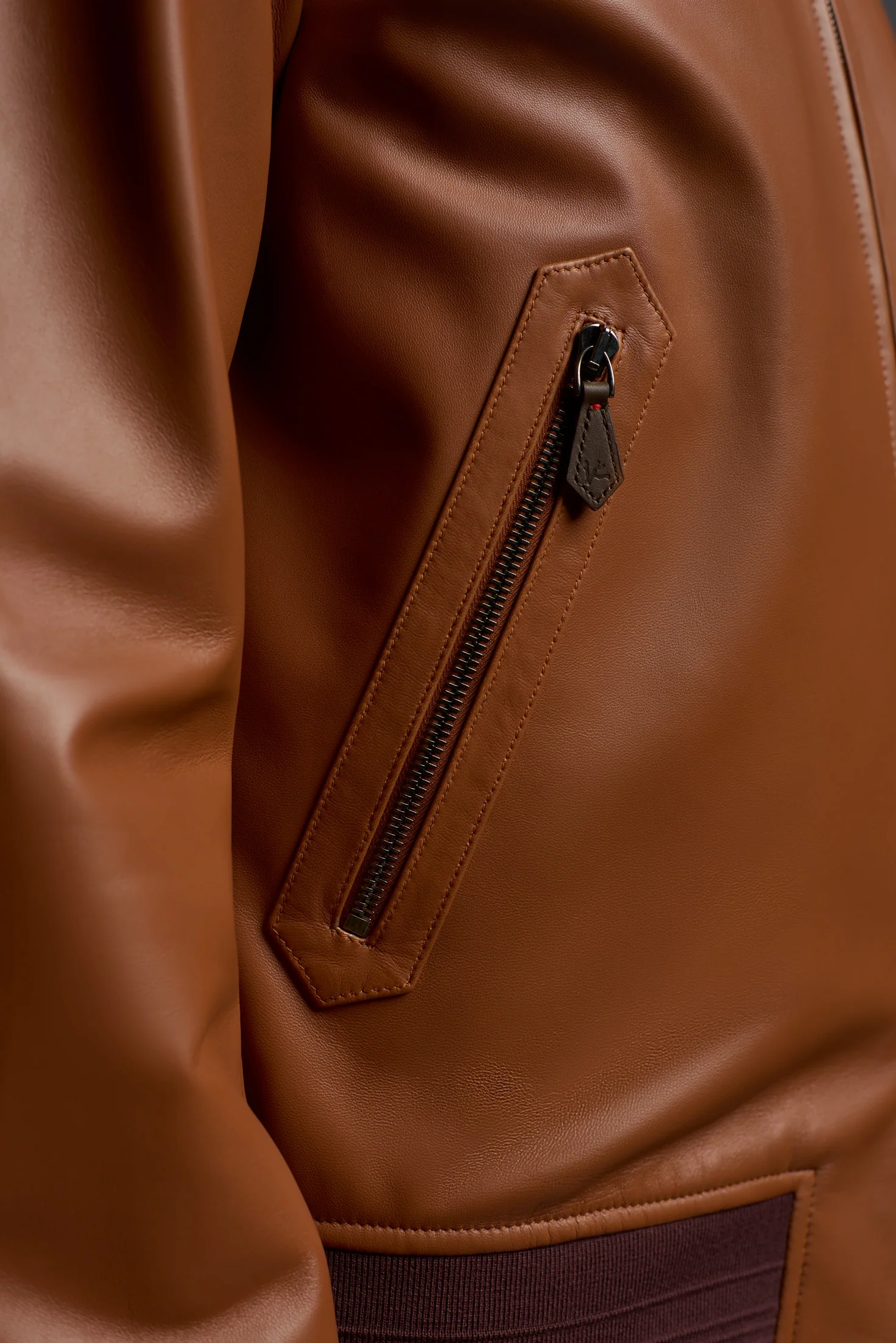 Light Leather Evolution Varsity Bomber - Image 10