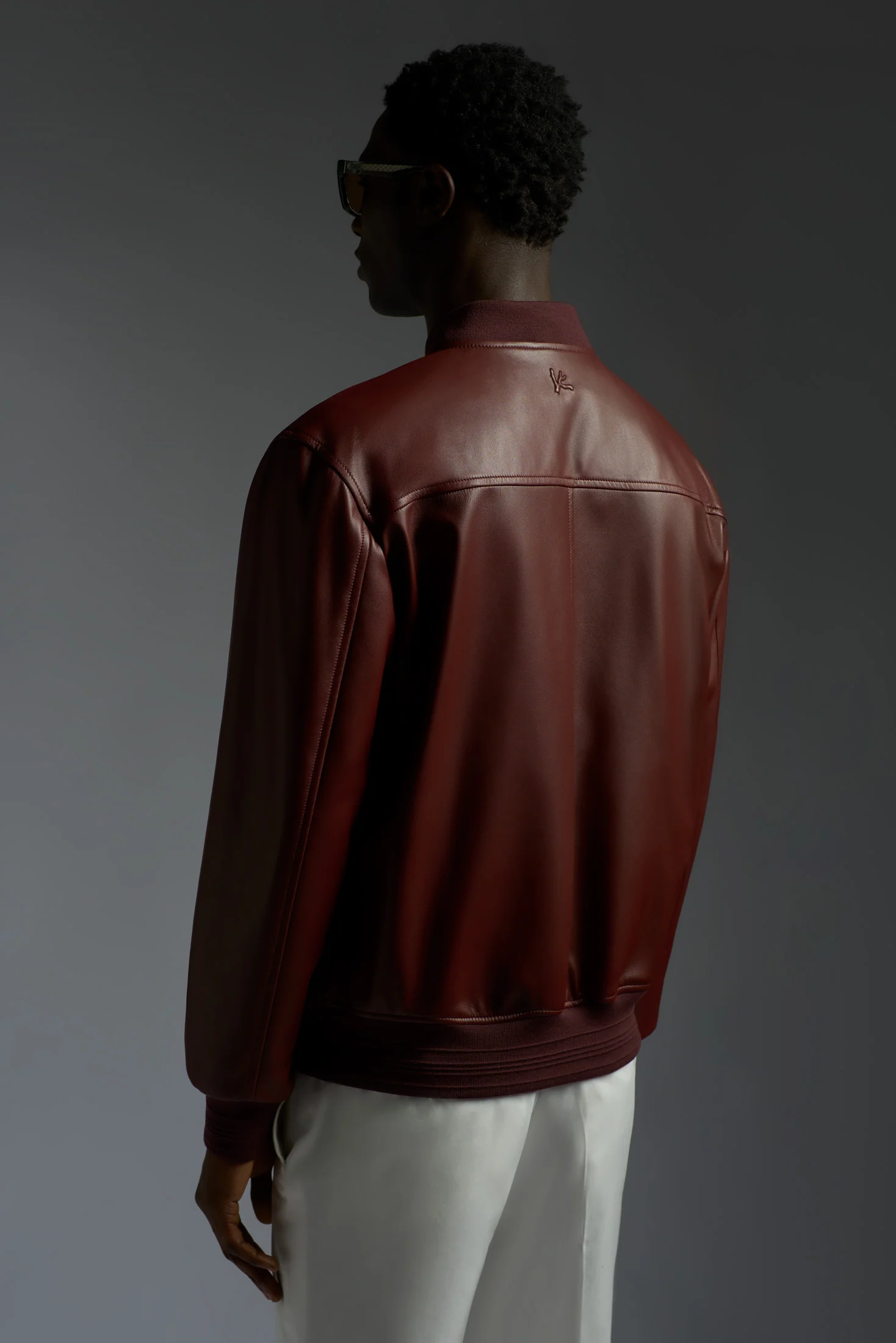 Light Leather Evolution Varsity Bomber - Image 5