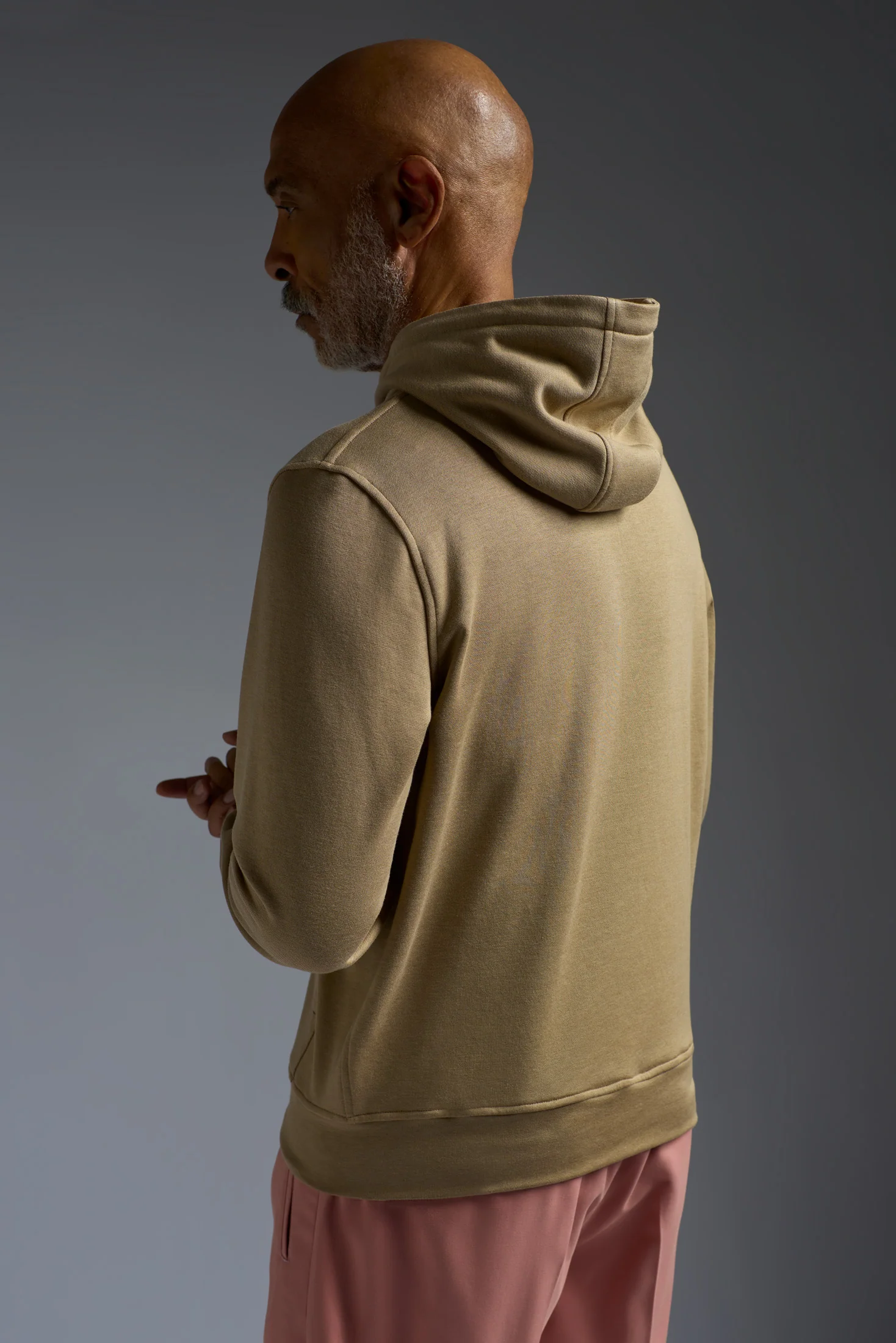 Comfort Cotton and Silk Pouch Pocket Hoodie with Embossed Logo - Image 3
