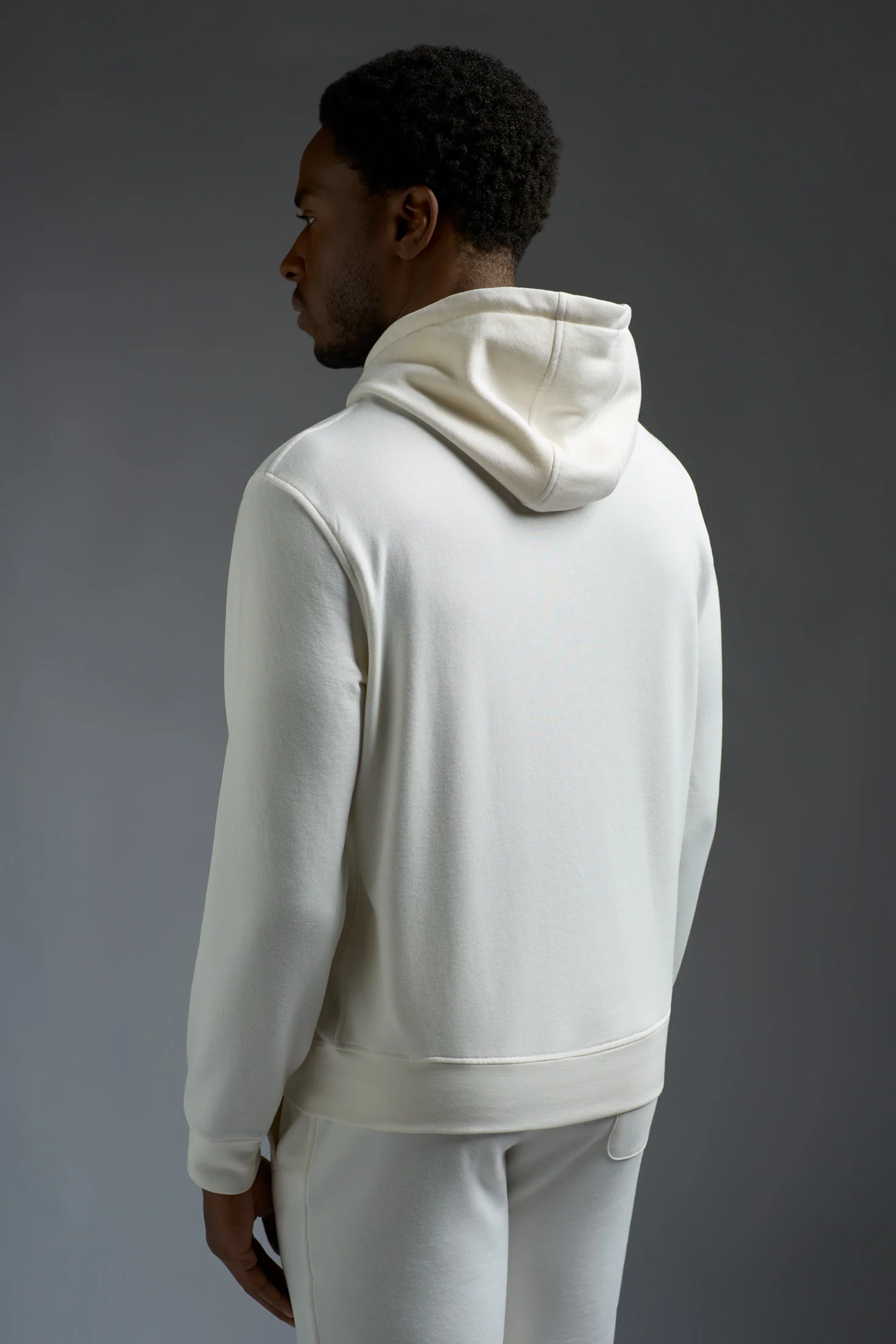 Comfort Cotton and Silk Pouch Pocket Hoodie with Embossed Logo - Image 8