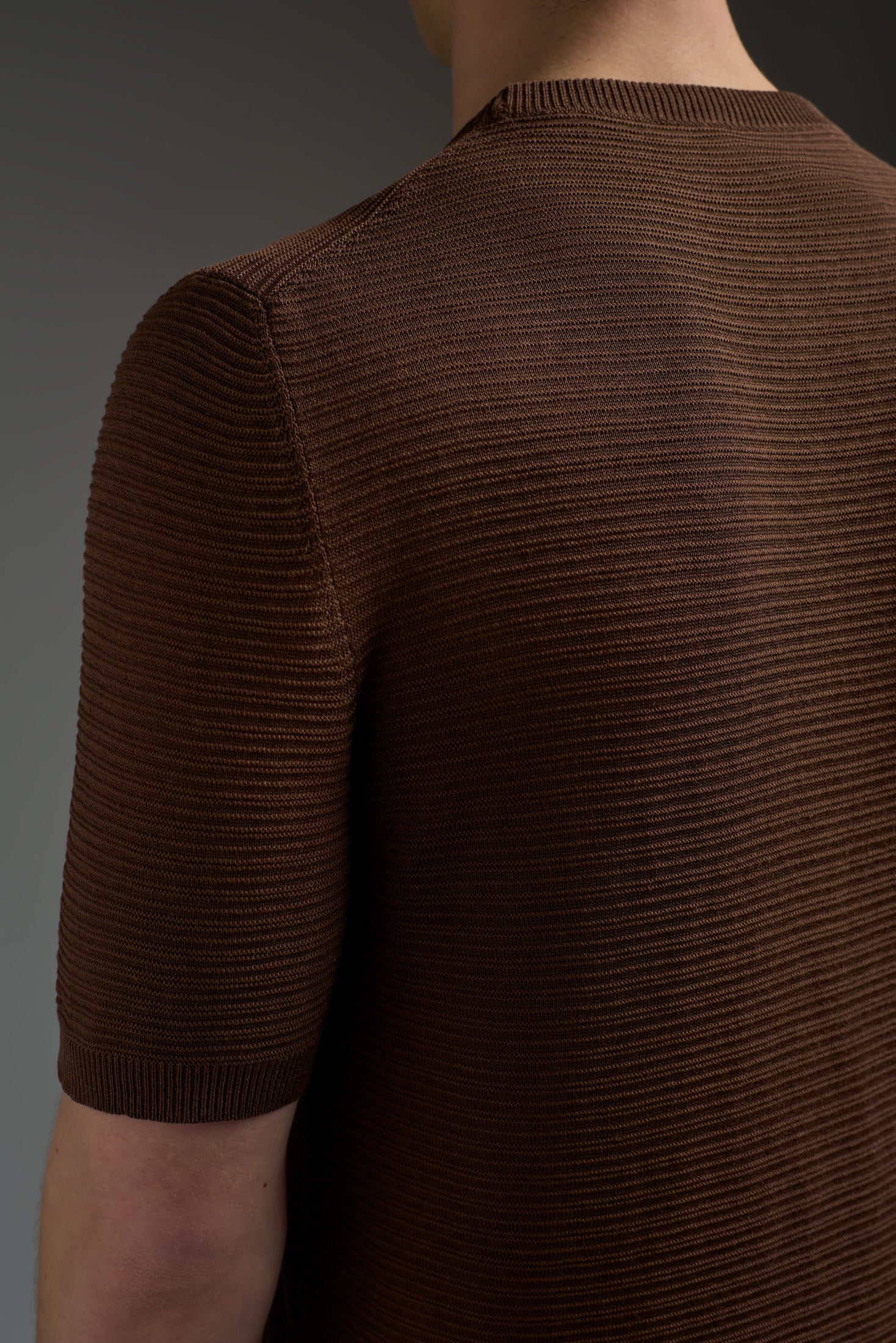 Silk and Linen Embossed Stitch Short Sleeve Polo - Image 5