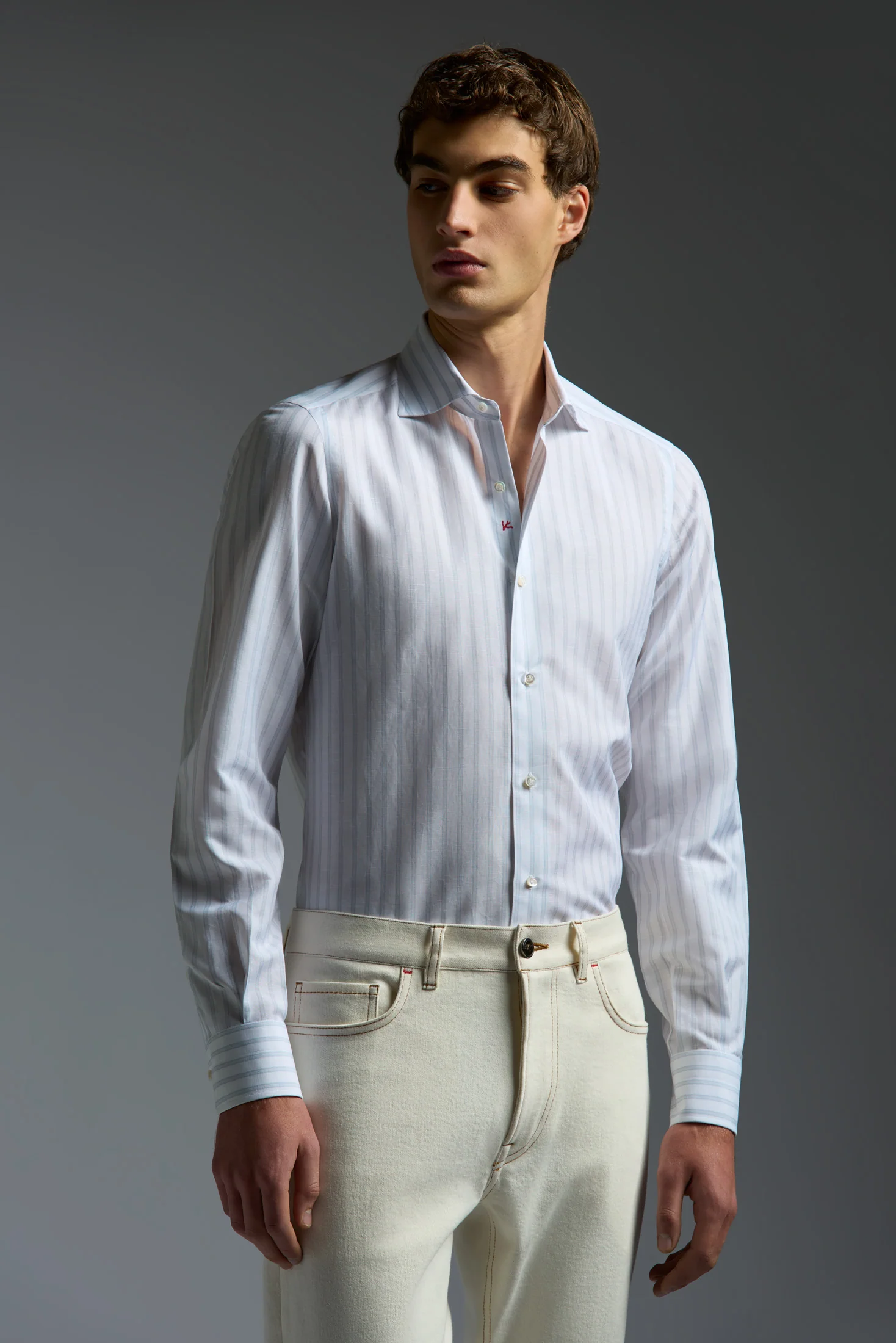 Cotton and Linen Mix Dress Shirt