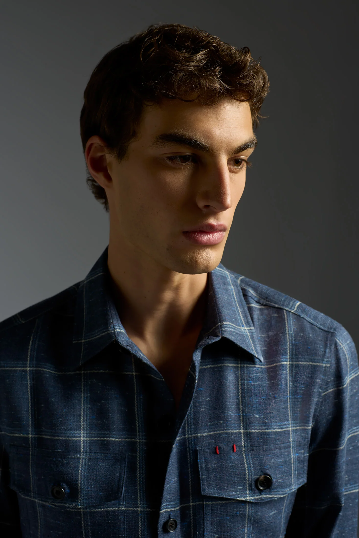 Silk Linen and Wool Donegal Four Pockets Overshirt - Image 3
