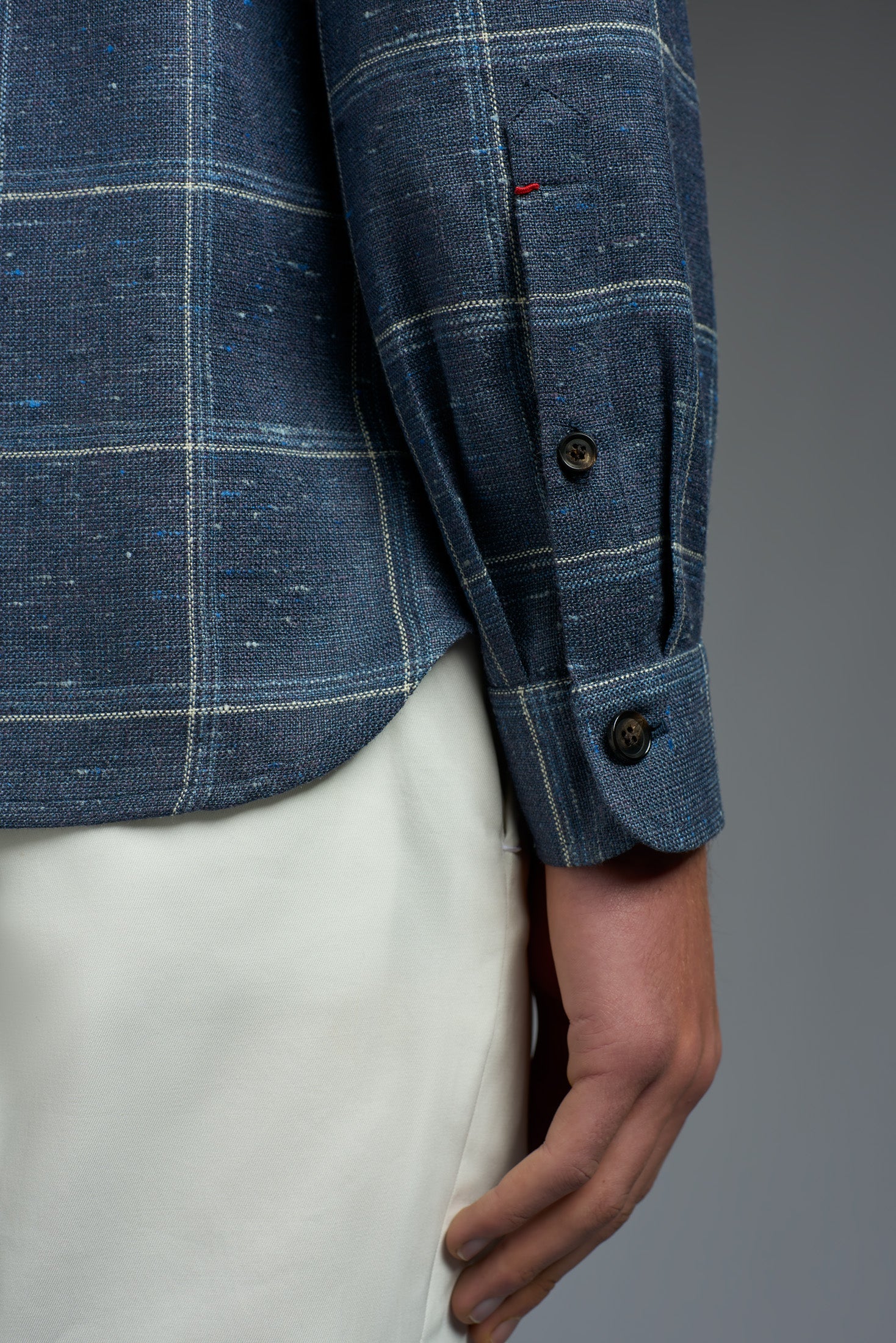 Silk Linen and Wool Donegal Four Pockets Overshirt - Image 4