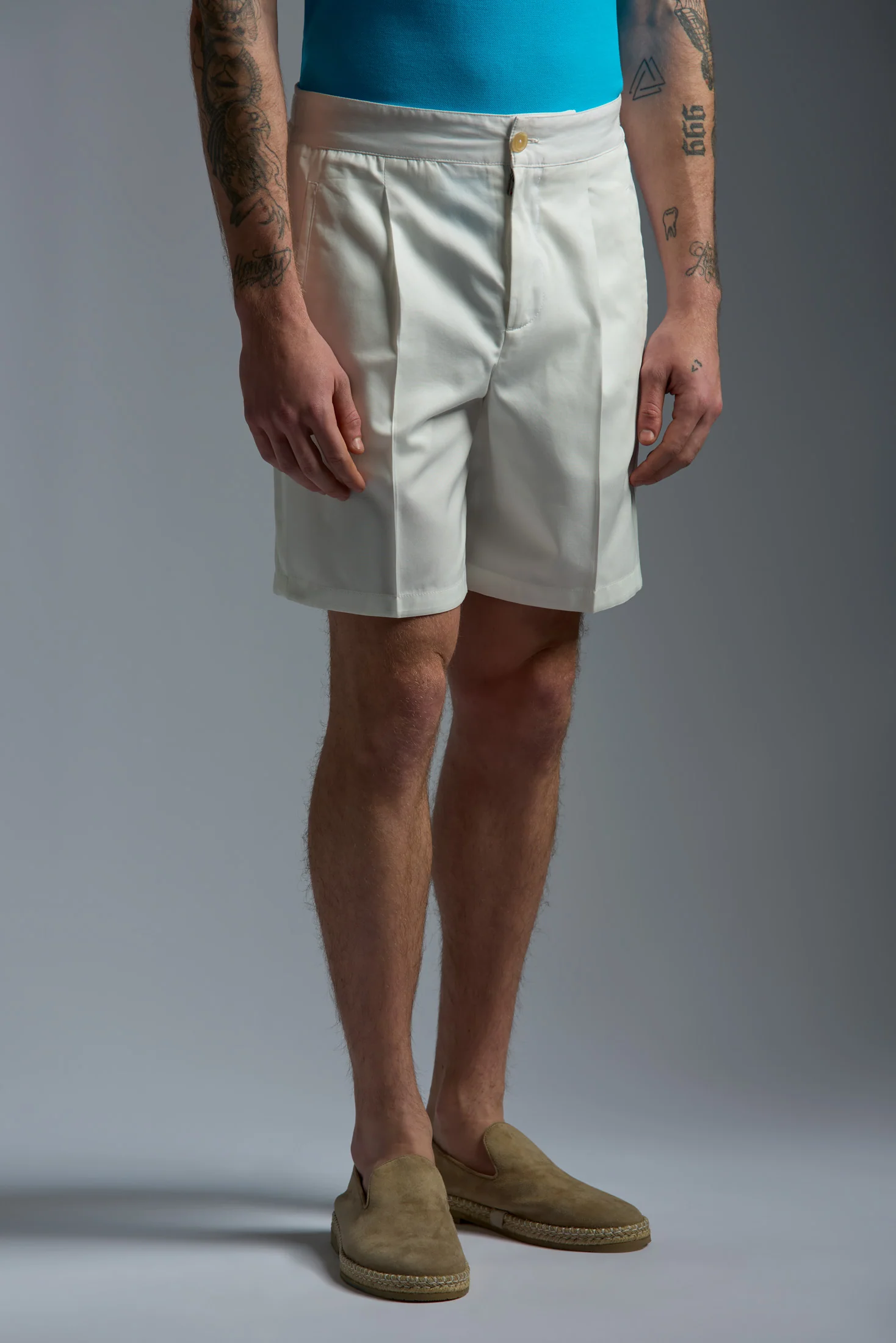 Cotton Gabardine Single Pleated Comfort Short Pants - Image 22